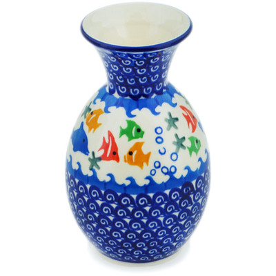 Polish Pottery Vase 6&quot; Under The Sea