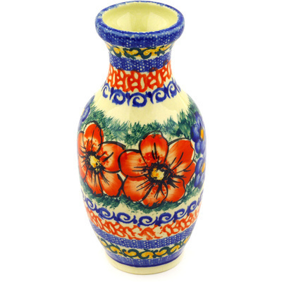 Polish Pottery Vase 6&quot; UNIKAT