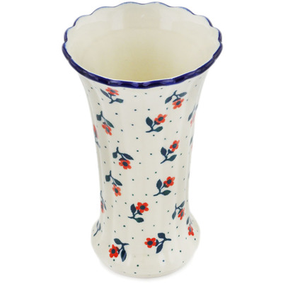 Polish Pottery Vase 7&quot; Auntie Em Scarlet