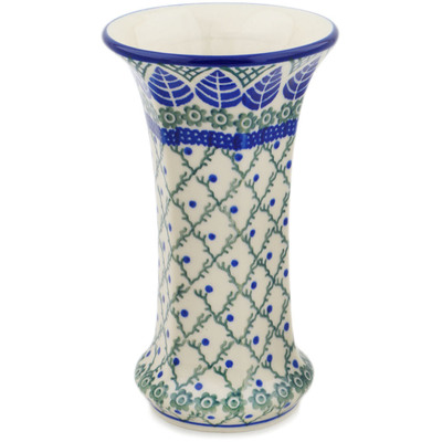 Polish Pottery Vase 7&quot; Blue Alpine