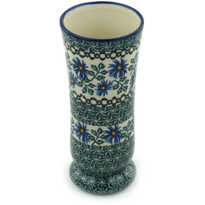 Polish Pottery Vase 7&quot; Blue Chicory