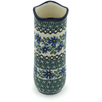 Polish Pottery Vase 7&quot; Blue Chicory