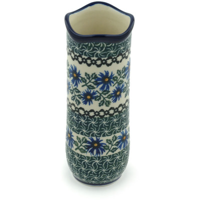 Polish Pottery Vase 7&quot; Blue Chicory