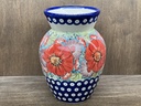 Polish Pottery Vase 7&quot; Blue Eyes Bouquet UNIKAT