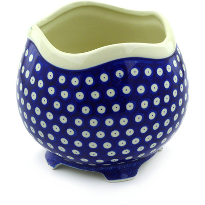 Polish Pottery Vase 7&quot; Blue Eyes