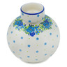 Polish Pottery Vase 7&quot; Blue Kissed Petals UNIKAT