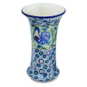 Polish Pottery Vase 7&quot; Blue Rooster UNIKAT