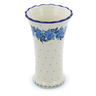 Polish Pottery Vase 7&quot; Blue Rose