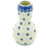 Polish Pottery Vase 7&quot; Blue Snowflake