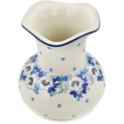 Polish Pottery Vase 7&quot; Blue Spring