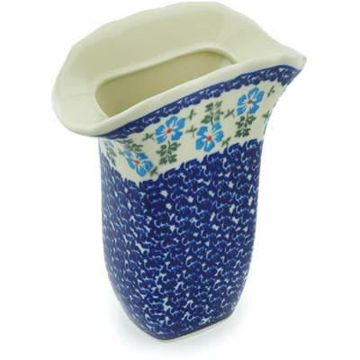 Polish Pottery Vase 7&quot; Blue Summer