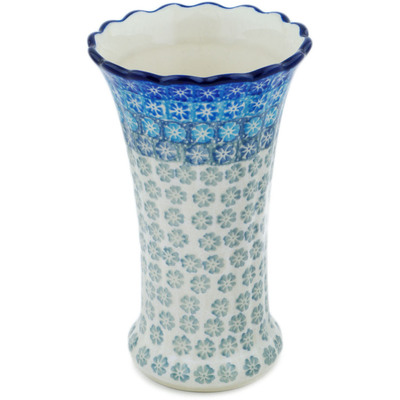 Polish Pottery Vase 7&quot; Blue-tiful Day UNIKAT
