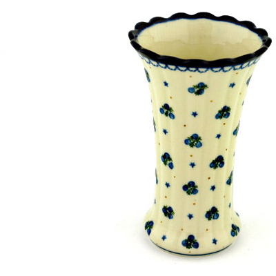 Polish Pottery Vase 7&quot; Blueberry Stars