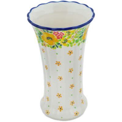 Polish Pottery Vase 7&quot; Bright Spring UNIKAT