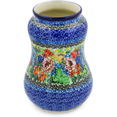 Polish Pottery Vase 7&quot; Carnation Valley UNIKAT