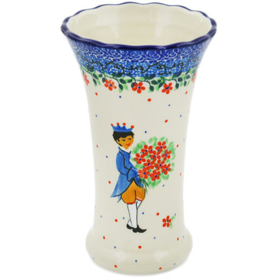 Polish Pottery Vase 7&quot; Charming Prince UNIKAT