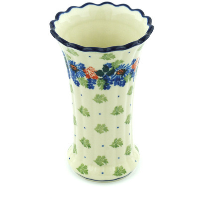 Polish Pottery Vase 7&quot; Countryside Floral Bloom