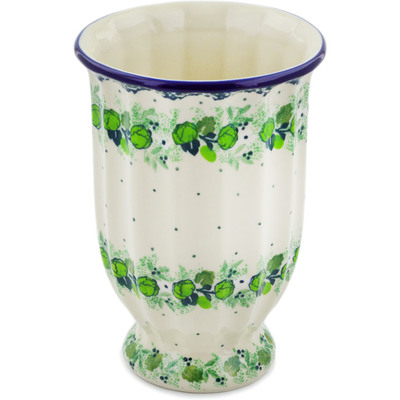 Polish Pottery Vase 7&quot; Daisies Wreath UNIKAT