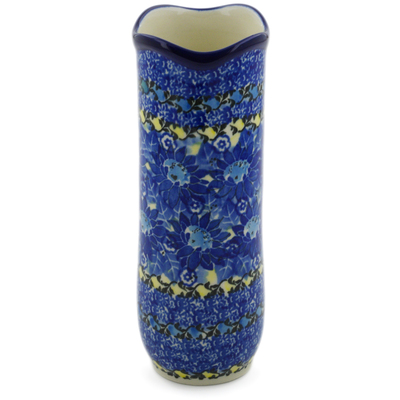 Polish Pottery Vase 7&quot; Deep Blue UNIKAT