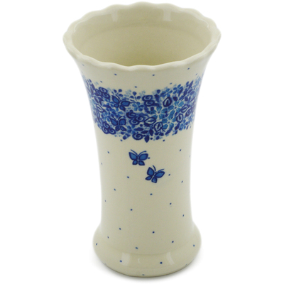 Polish Pottery Vase 7&quot; Delicate Blue UNIKAT