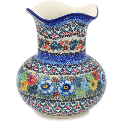 Polish Pottery Vase 7&quot; Delightful Motif UNIKAT