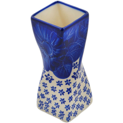 Polish Pottery Vase 7&quot; Divine Cobalt UNIKAT