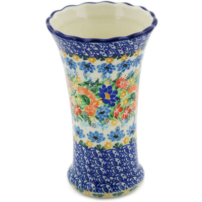 Polish Pottery Vase 7&quot; Dream Bouquet UNIKAT