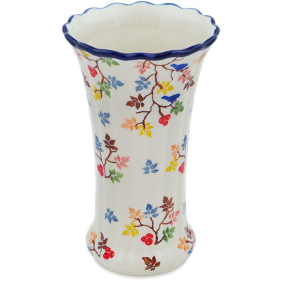 Polish Pottery Vase 7&quot; Fall Branches UNIKAT