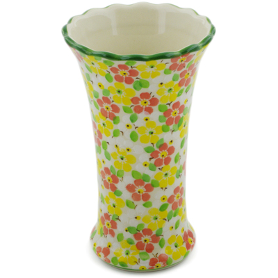 Polish Pottery Vase 7&quot; Fertile Meadow UNIKAT