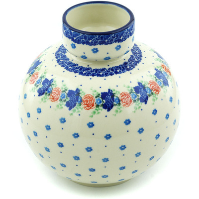 Polish Pottery Vase 7&quot; Flower Passion