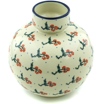 Polish Pottery Vase 7&quot; Flower Surprise
