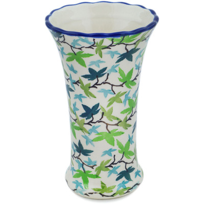 Polish Pottery Vase 7&quot; Full Forest UNIKAT