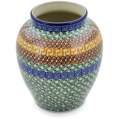 Polish Pottery Vase 7&quot; Grecian Sea