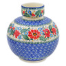 Polish Pottery Vase 7&quot; Green Bird Meadow UNIKAT
