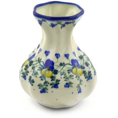 Polish Pottery Vase 7&quot; Indigo Dream