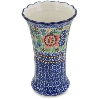Polish Pottery Vase 7&quot; Lovely Spring Day UNIKAT
