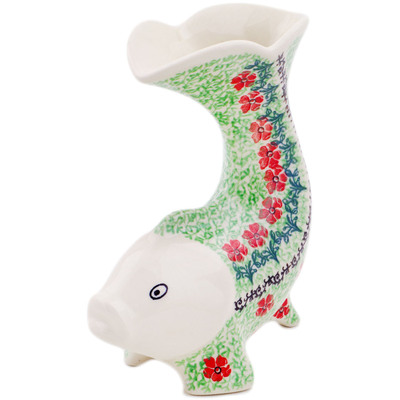 Polish Pottery Vase 7&quot; Maraschino