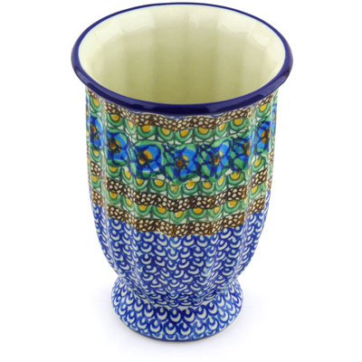 Polish Pottery Vase 7&quot; Mardi Gra UNIKAT