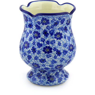 Polish Pottery Vase 7&quot; Misty Dragonfly