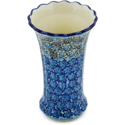 Polish Pottery Vase 7&quot; Out Of Blue UNIKAT