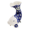Polish Pottery Vase 7&quot; Peacock Leaves