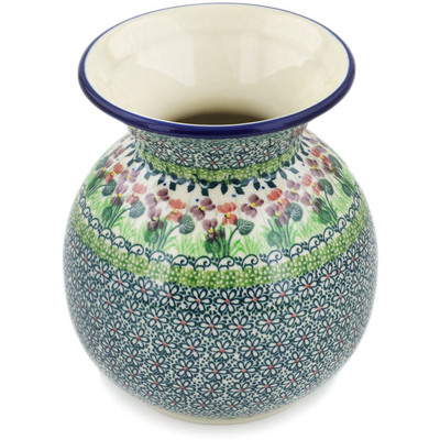 Polish Pottery Vase 7&quot; Plum Garden UNIKAT