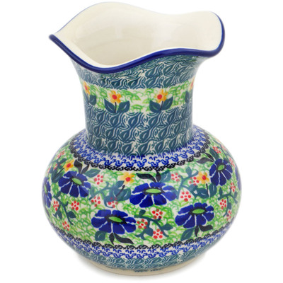 Polish Pottery Vase 7&quot; Poppy Fields UNIKAT