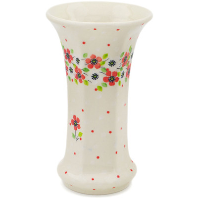 Polish Pottery Vase 7&quot; Poppy Flower