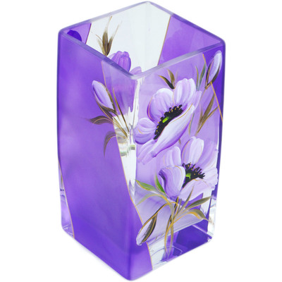 Glass Vase 7&quot; Purple Glass