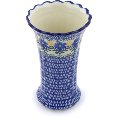 Polish Pottery Vase 7&quot; Royal Daisy