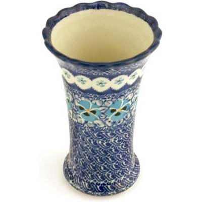 Polish Pottery Vase 7&quot; Splendid In Blue UNIKAT