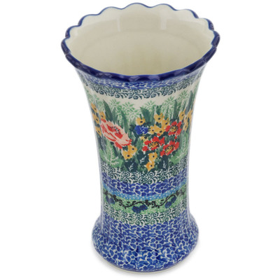 Polish Pottery Vase 7&quot; Splendid Meadow UNIKAT