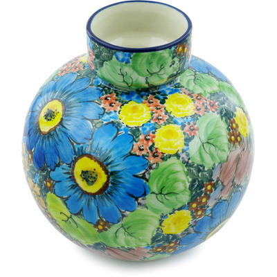 Polish Pottery Vase 7&quot; Spring Awakenings UNIKAT