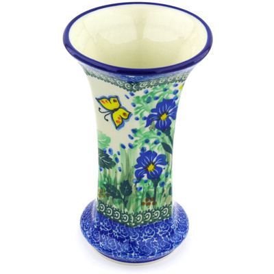 Polish Pottery Vase 7&quot; Spring Garden UNIKAT